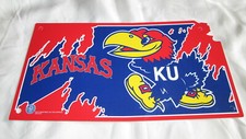 KANSAS JAYHAWKS - KANSAS STATE SHAPED SIGN 2 - NEW