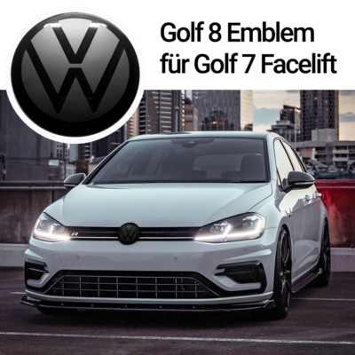 Vw Golf 8 Look Fur Golf 7 Vii Facelift Front Emblem Schwarz Zeichen Gti Gtd R Ebay