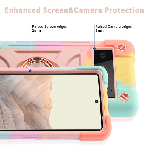 For Google Pixel 6 Pro Protective Magnetic Hybrid Metal Ring Stand Rugged Case - Picture 7 of 28