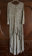 New Reborn Women's Multi-Brown Ruffled Hem HiLo Lightweight Sweater Dress M NWT