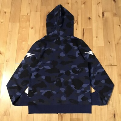 BAPE STA Blue Camo Full Zip Hoodie a bathing ape star ladies Size