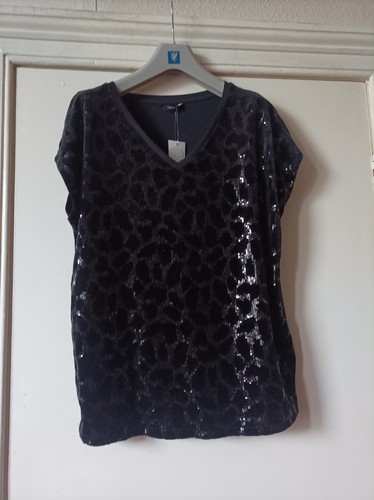 Black Sparkly Sequins Stunning Party Top Size 12, BNWT - 第 3/13 張圖片
