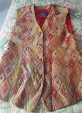 Mulberry England Uk 12, Us 10 Maroon Yellow Small Medium Vest