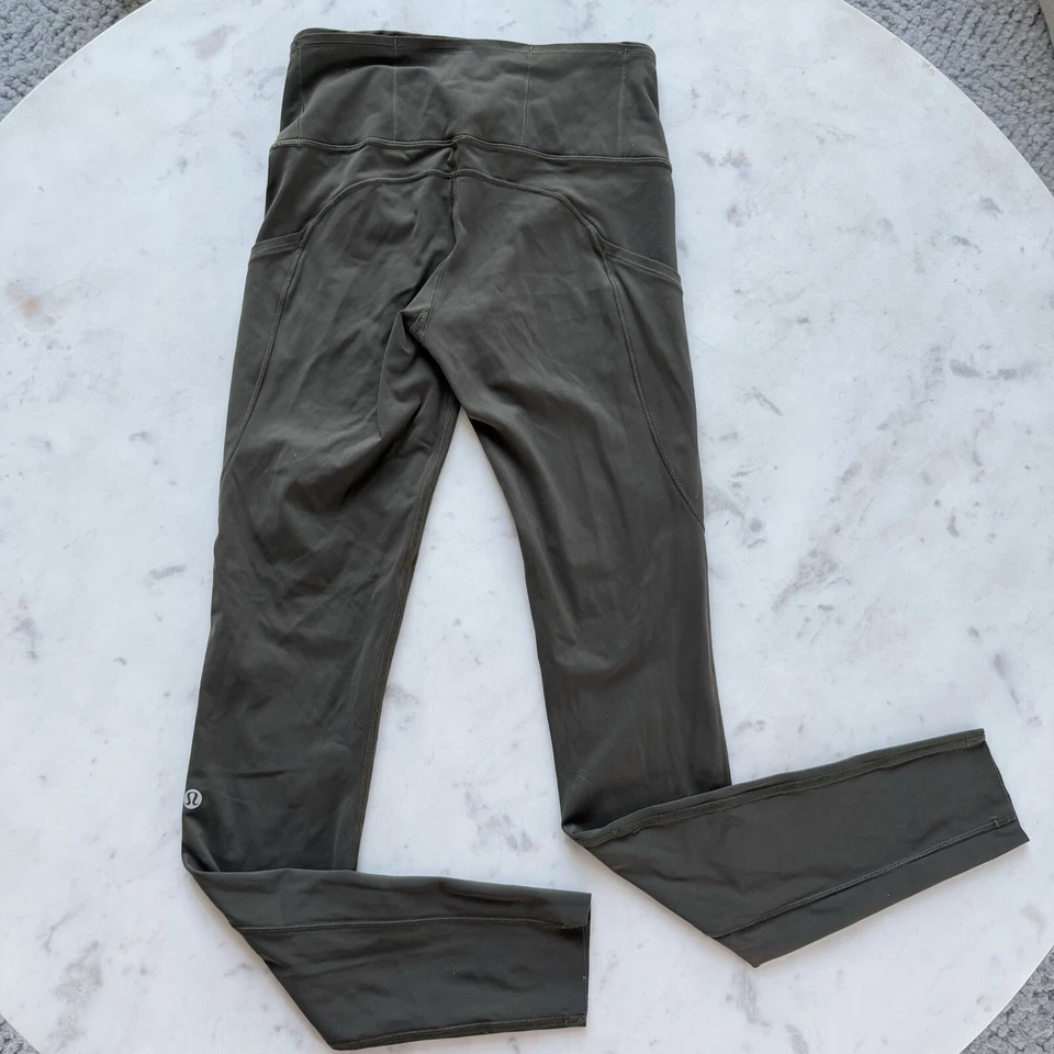 Lululemon Mujer Fast Free Apretado 28" No Reflectante Oliva Oscuro Talla 4 $128 Nulux Foto 2 de 4