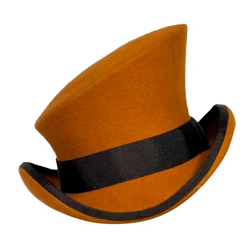 NEW HOT Asymmetric Top Hat Wool Hat Unisex Punk Hat Fashion Top Hat Ribbon Hat - Picture 24 of 36