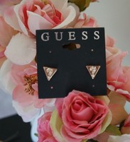 Guess Gold Triangle Question Mark Rhinestone Stud Earrings Logo Rose Gold Guess Gold Triangle Question Mark Rhinestone Stud Earrings Logo Rose Gold