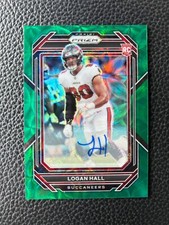 2022 Prizm Logan Hall Green Scope Rookie Autograph SP #68/75 Buccaneers RC Auto
