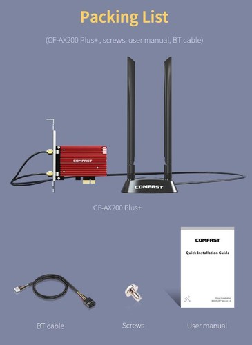 Adaptateur sans fil PCI-E WiFi6E 5374 Mbps Antenne d'extension AX210 BT5.2 - Photo 12/12