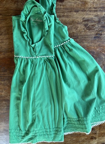 Mini Boden Girls Dress Size 8-9Y Tank Style Sun Dress Kelly Green Ruffle hem - Picture 12 of 17