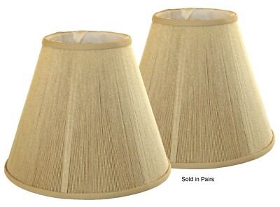 Beige Silk String Soft Back 5'' x 10'' x 8 1/2'' Shade - Price is for a Pair