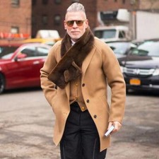 Casual Men's Youth Suit Slim Ternch Wool Coat Business Single-breasted Jacket