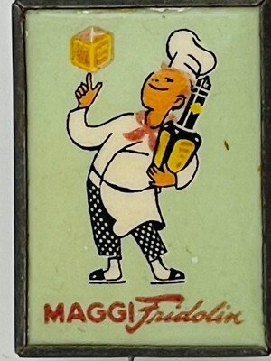 Alte Maggi Fridolin Werbung Pin Badges Button Anstecknadel Vintage