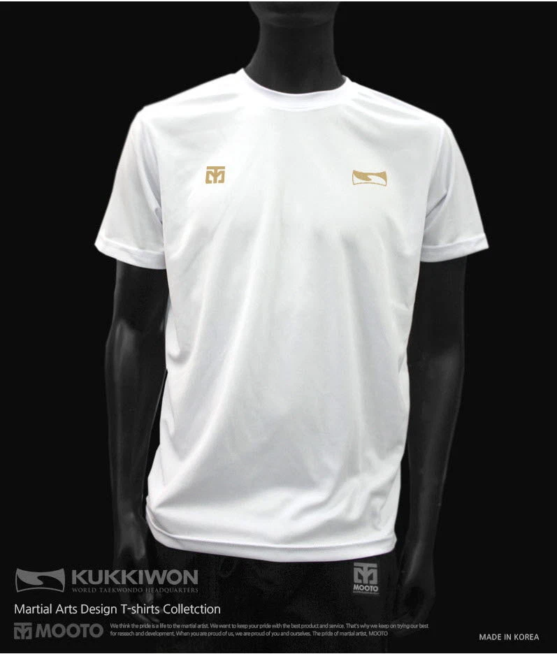 MOOTO KUKKIWON Cool Round T-Shirts WTF Martial Arts White/Black/Navy Taekwondo - Image 2 of 4