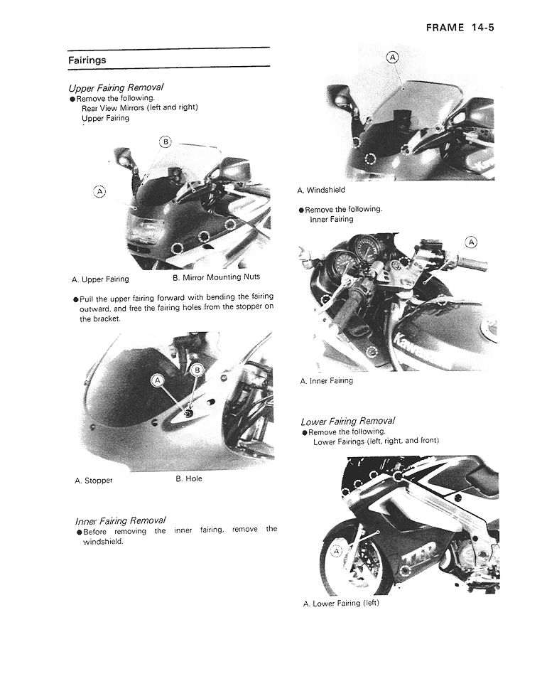 1990 to 2005 Kawasaki ZZR 250 ZZR250 Ninja Workshop Service Manual