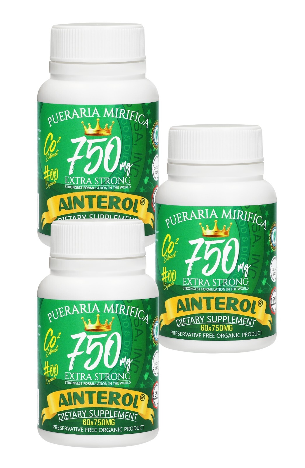Ainterol Pueraria Mirifica 750mgx180 STRONG Breast Enlargement FREE SHIP