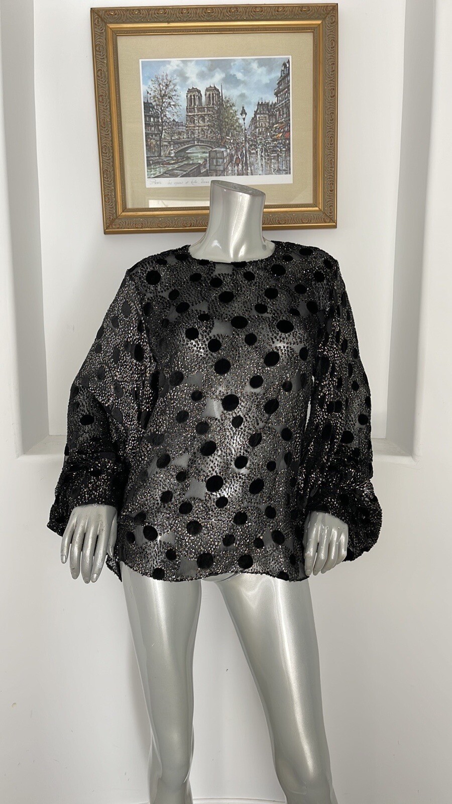 TOP POSTERIORE LUCENTE SAINT LAURENT PARIS TAGLIA FR 42 