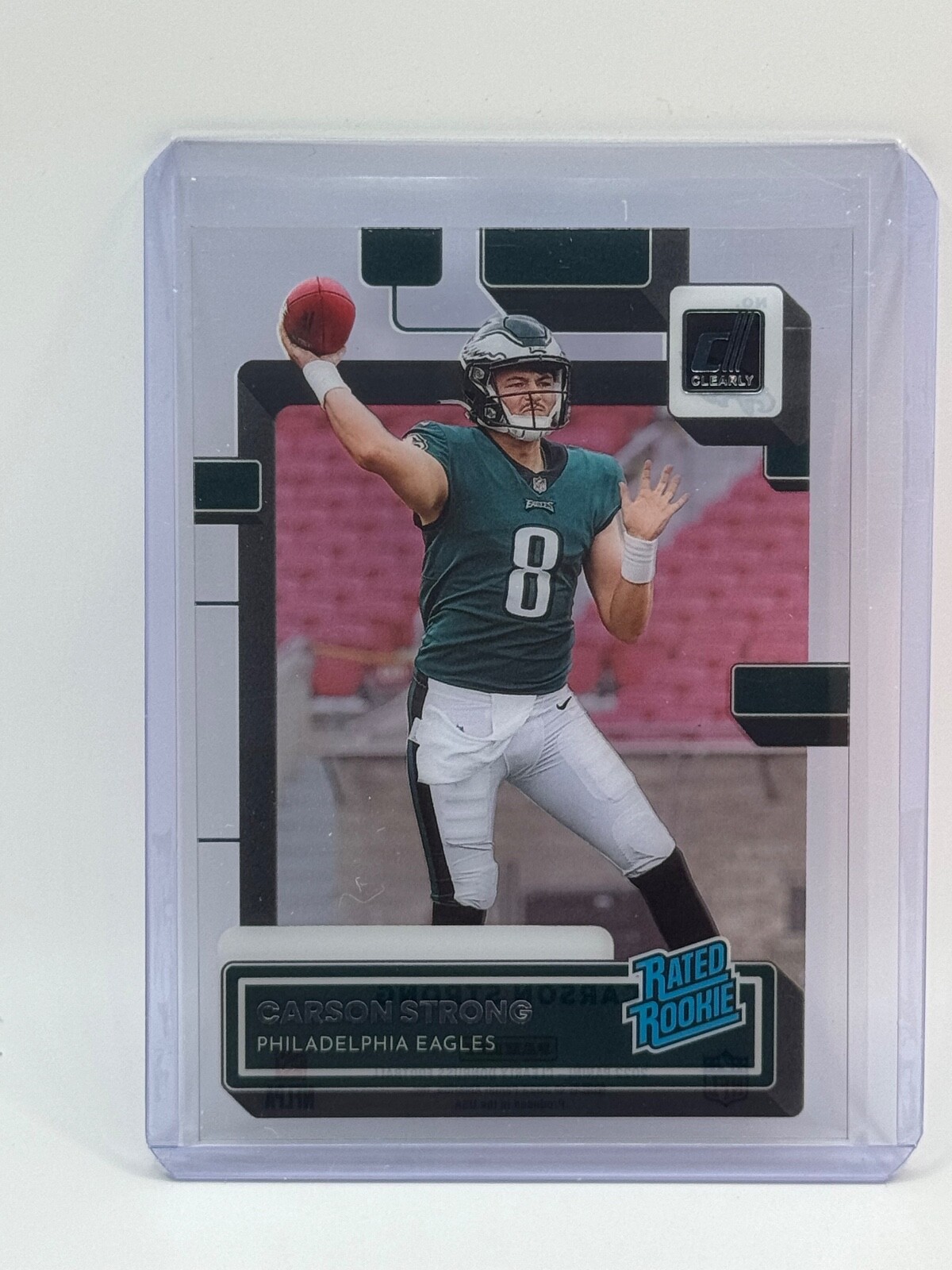 2022 Clearly Donruss Base Rated Rookie Gold #61 Carson Strong - Eagles