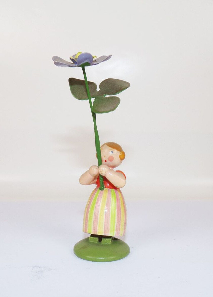Enfants De Fleurs Schumann Erzgebirge - Sculpture Bois Main, Allemagne, Décoration Rare