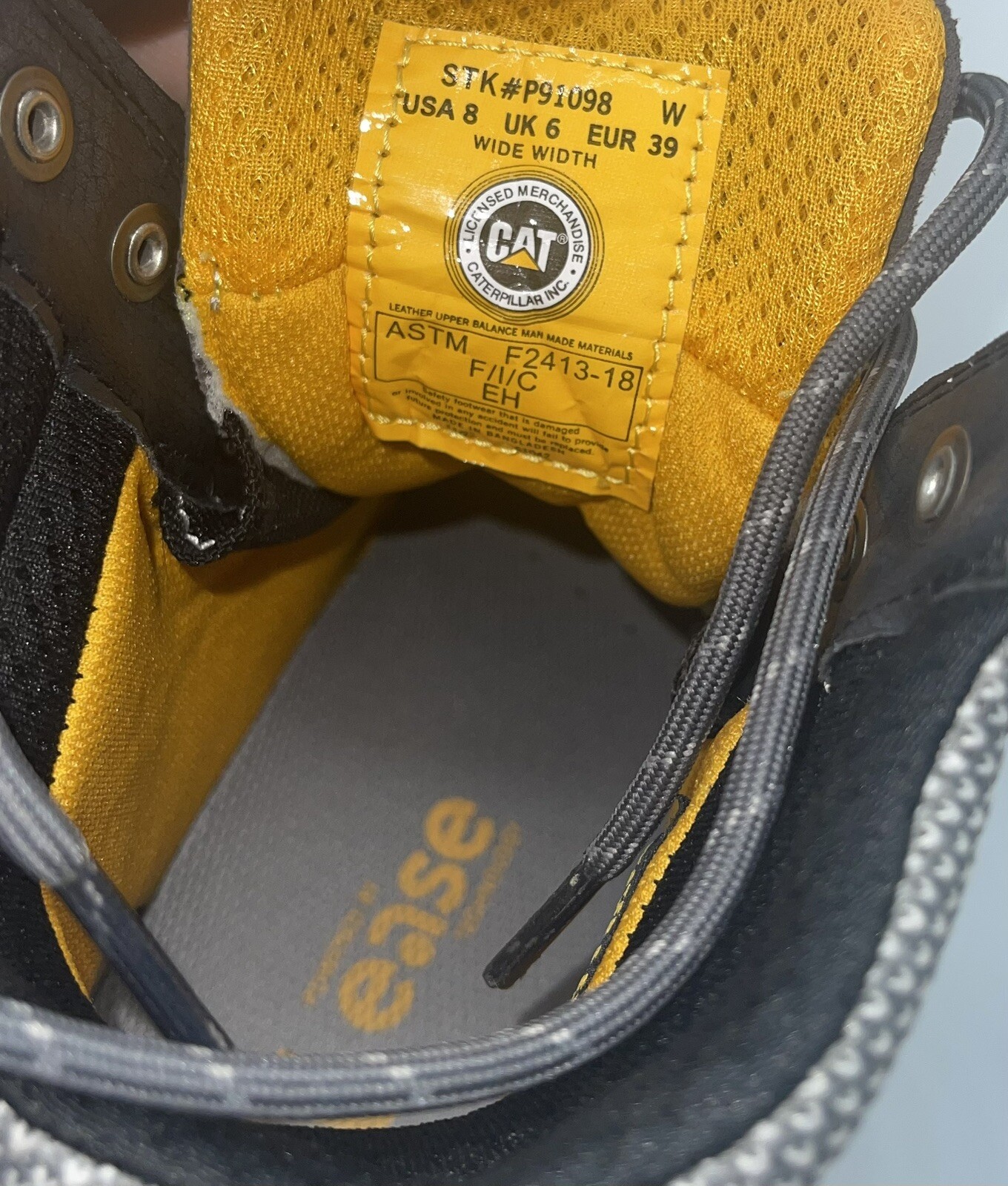 Caterpillar CAT Size 8 Wide Women Paisley 6" Steel Toe Work Boot Grey