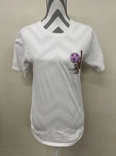 Alab A Lab, T-Shirt Small White Short Sleeve Crew Neckline Mushroom Art Charity