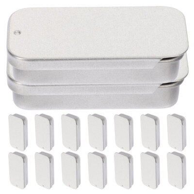 16 Pcs Push-pull Balm Tinplate Travel Empty Hinged Tins Small