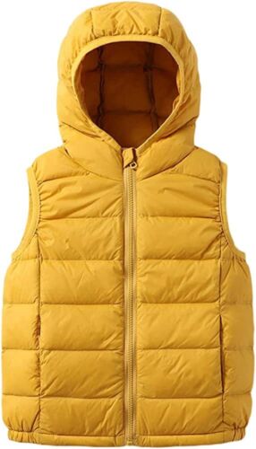 Kids Down Puffer Vest Hooded Zip Up Toddler Infant Winter Windproof Thermal Warm - Picture 20 of 24