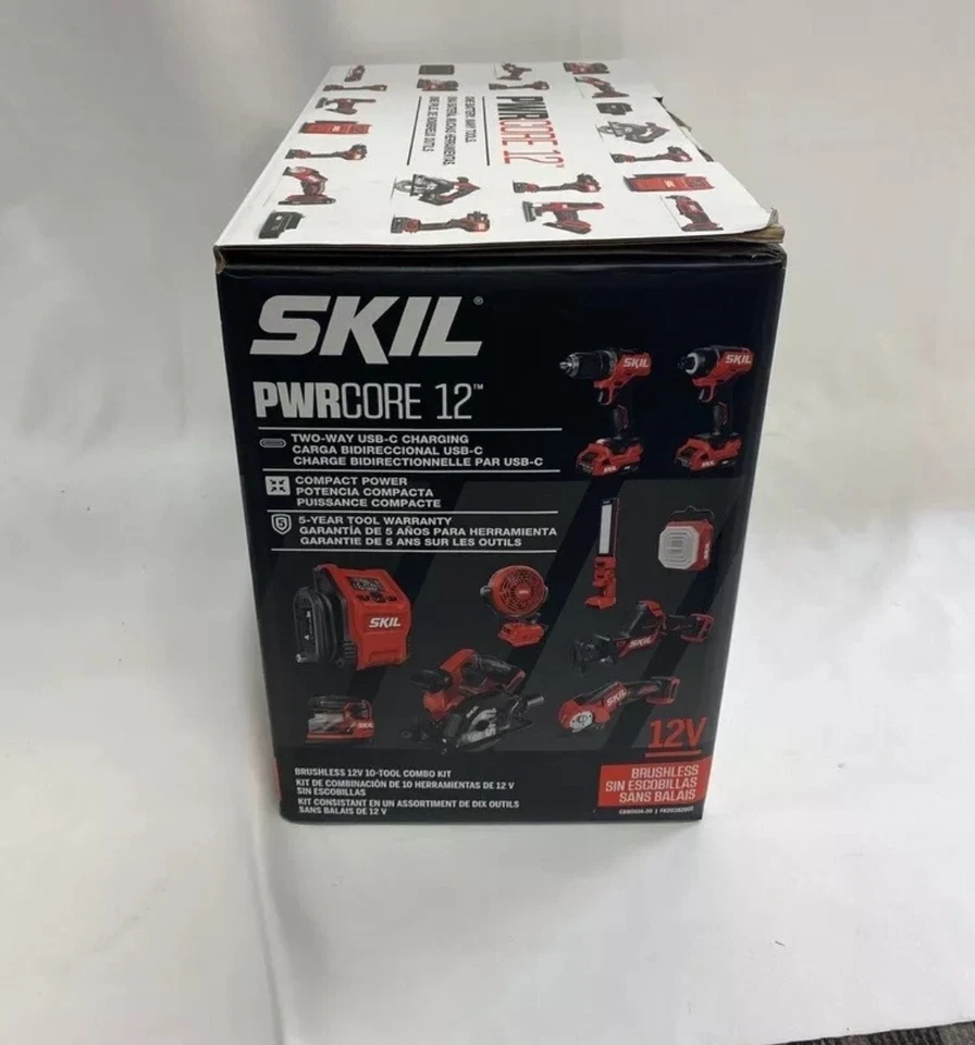 SKIL PWRCORE 12V 10-TOOL BRUSHLESS POWER TOOL COMBO KIT - Image 2 of 2