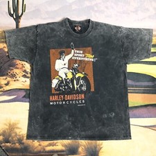 Vintage 80s 90s Harley Davidson T Shirt single stitch Made USA Large Faded Biker