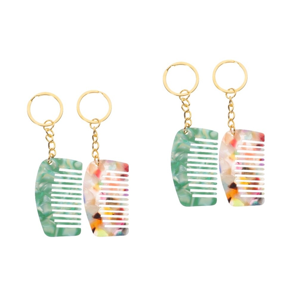 Set of 2 Ringe Schlüsseletui Minikamm Taschenkamm Schlüsselanhänger