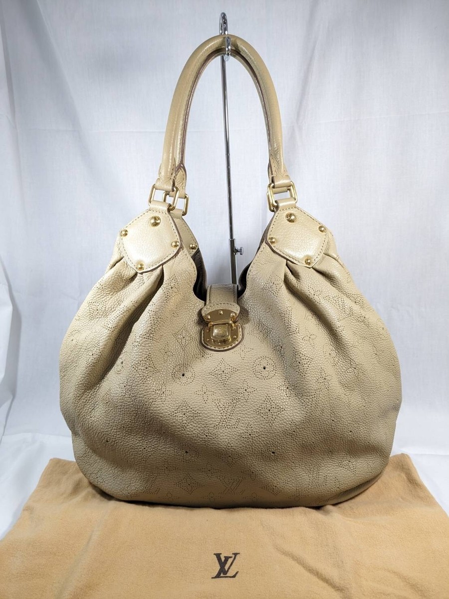 LOUIS VUITTON Monogram Mahina Mahina Shoulder Bag Beige M95763