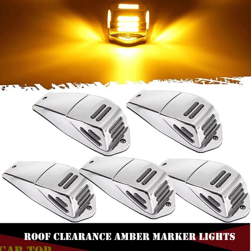 KEYECU 5x 17LED Amber Roof Light Chrome Cab Marker Clearance Roof Running Top Li - Foto 8