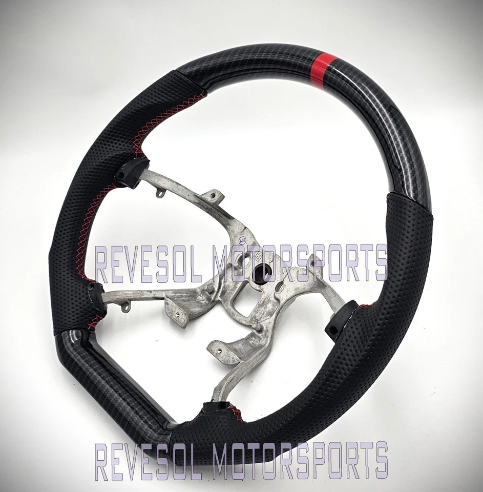 for 2007-2013 GMC Sierra Yukon Denali Hydro Carbon Fiber Leather Steering Wheel - Image 3 of 4