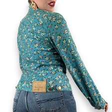 Vintage French Designer Ines De La Fressange Floral Corduroy Spring Jacket