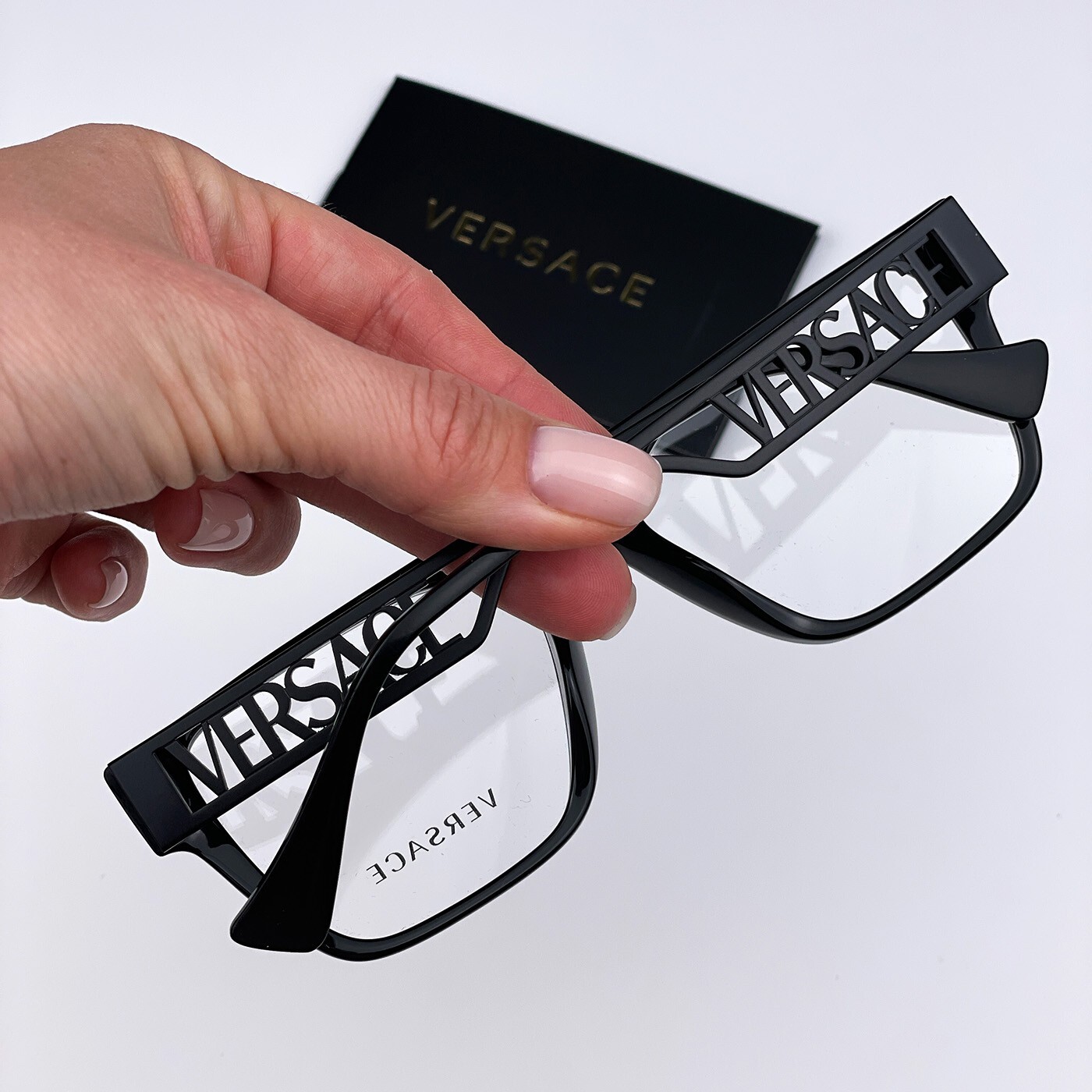 Versace Men AUTHENTIC Eyeglasses Black Frame Logo Demo Square VE3326U 5380 NEW