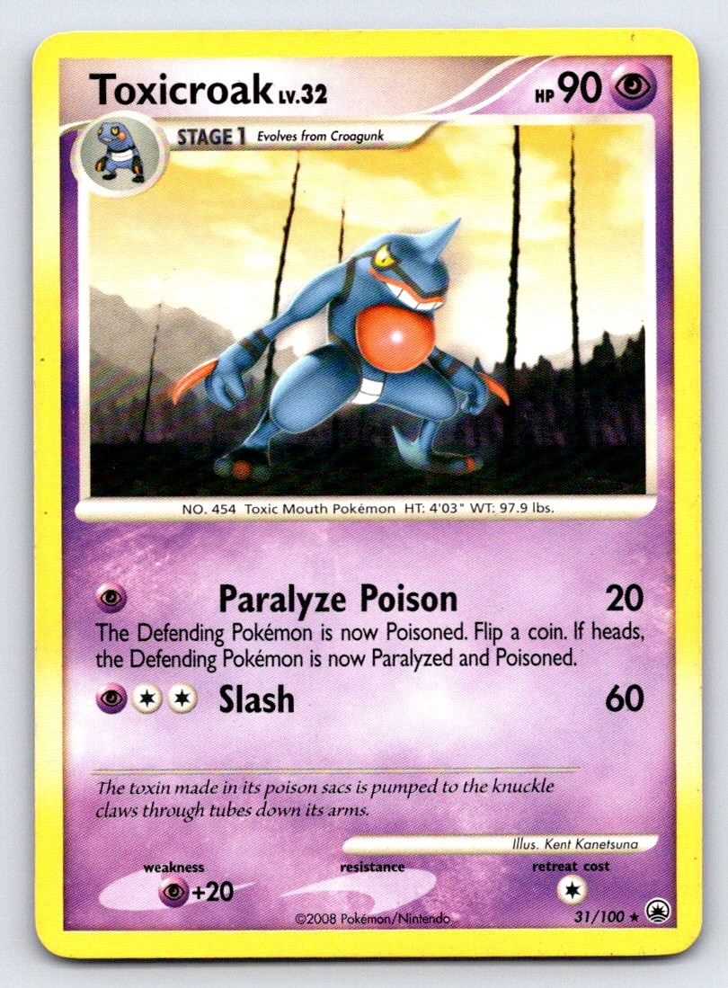 Toxicroak 31/100 Rare Majestic Dawn Pokemon Lightly Played