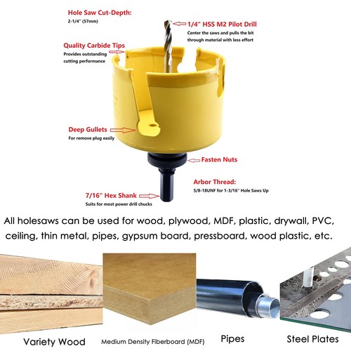 6" TCT Hole Saws 152mm Carbide Tipped Holesaw 2.25" Deep Cut for Cutting Asph... - Picture 4 of 7
