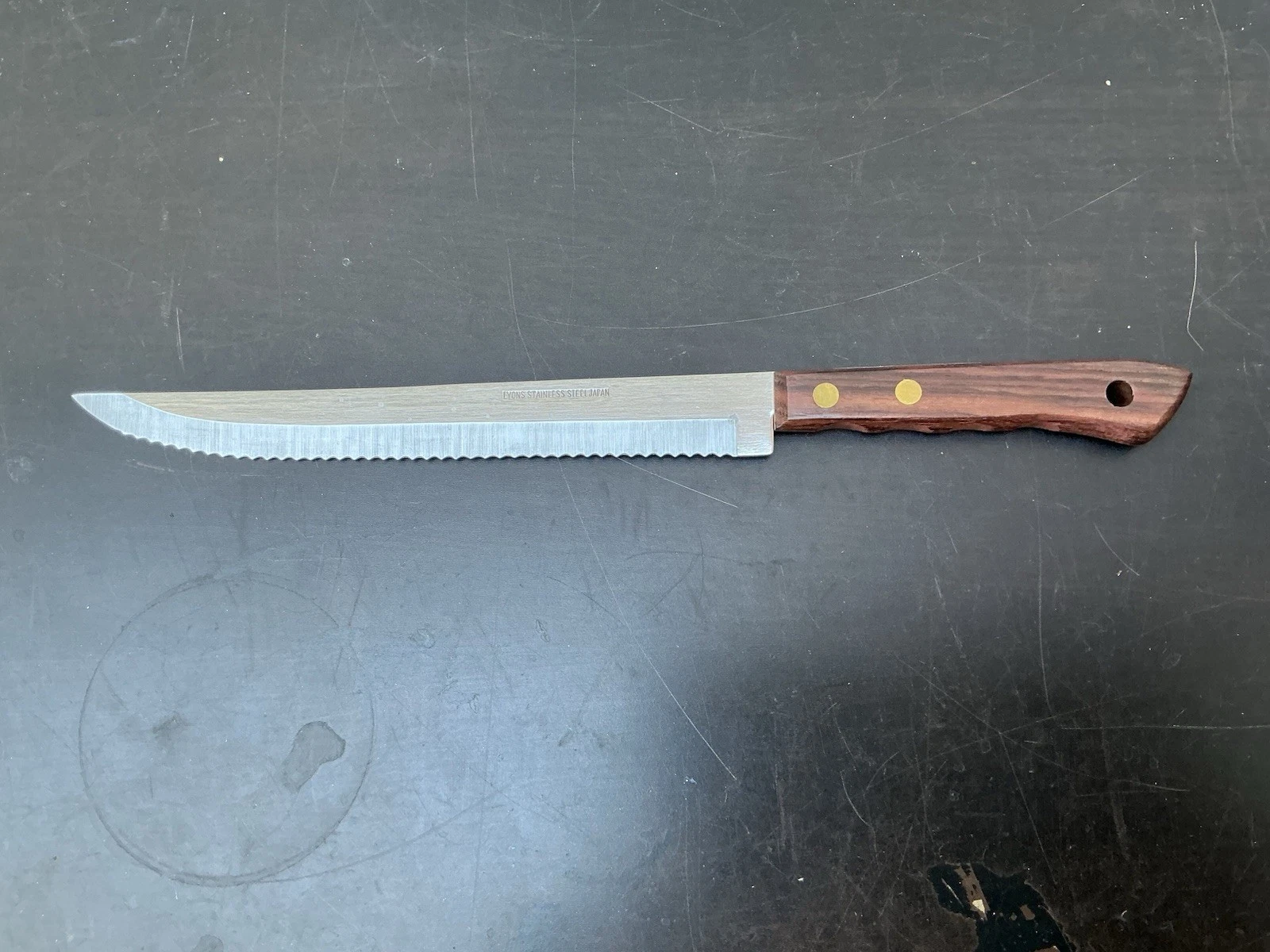 Vintage LION Serrated Edge Knife Made in Japan 12" Stainless Steel
