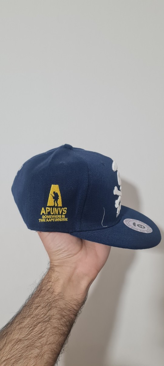 Original AAPE by A Bathing Ape Snapback Cap Navy Blue – New with