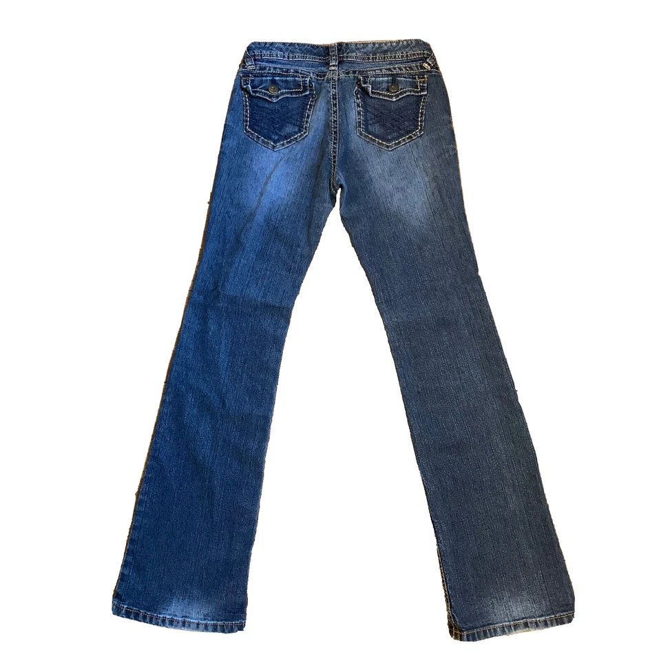 Pantalones de mezclilla Union Bay para niñas talla 16R cintura ajustable embellecidos bolsillos con botones Foto 2 de 4