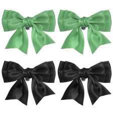 4 St&uuml;ck Damen Abnehmbare Fliege f&uuml;r Satin Schuhe Schwarz/Gr&uuml;n