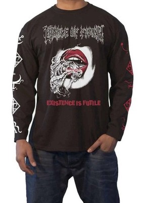 Cradle Of Filth T Shirt Existence Punk Official Mens Black Long Sleeve Size 3XL
