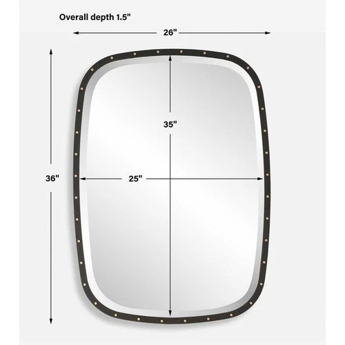 BENEDO INDUSTRIAL INSPIRED IRON WALL VANITY MIRROR UTTERMOST 09967 - Picture 5 of 5