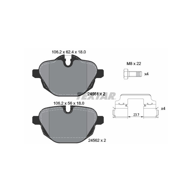 TEXTAR 2456101 Plaquettes de frein arrière pour BMW 5 X3 X4 6 7 i8 X5 iX3 Z4