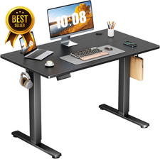 Electric Standing Desk 40x24 Adjustable Height Sit Stand Computer Table Black