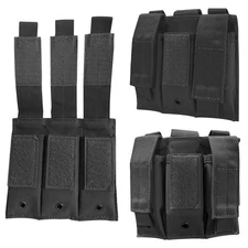 Tactical Nylon Molle Pistol Mag Holder Triple Handguns Magazine Pouch for 9mm US