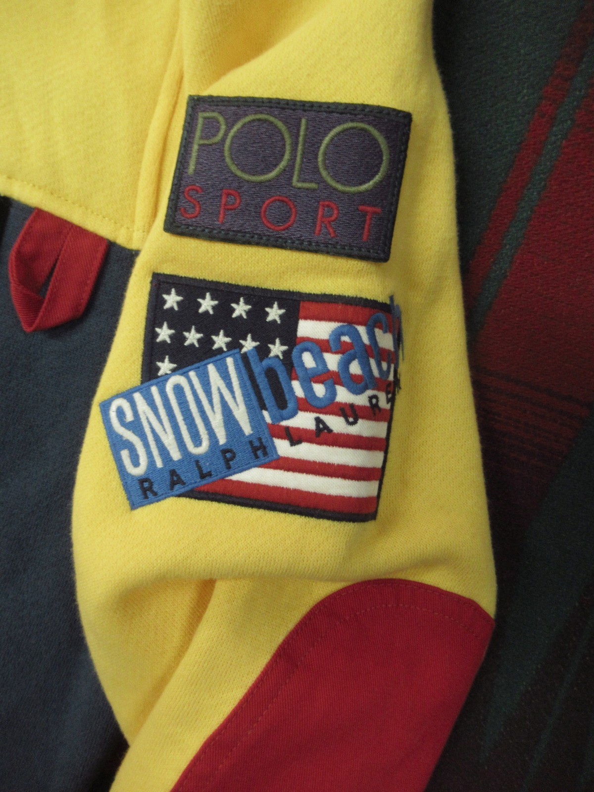 Polo Ralph Lauren Snow Beach Sweatshirt Mens Small Retro P Wing Stadium Vtg Rare image 3