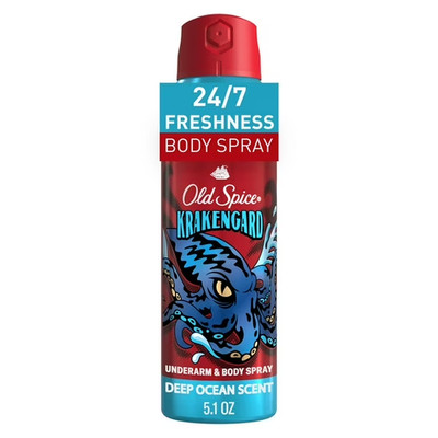 Old Spice Krakengard Aluminum Free Underarm & Body Spray Deodorant 5.1oz