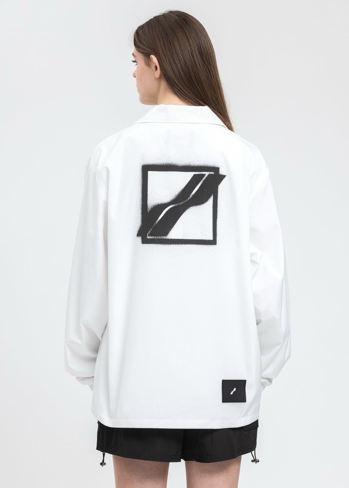 We11Done Logo Basic Windbreaker Jacket White Snap… - image 2