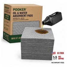 Oil Absorbent Pads 50 Pack, 15" x 20" Heavy Duty 15" x 20" x 2 mm 50pcs Gray