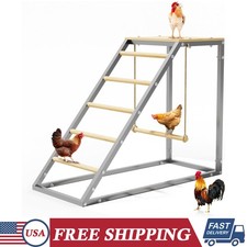 Chicken Roosting Perch Chickens Perch for Coop with Swing and Ladder for Poultry